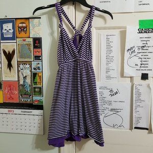 OP dress Small 3/5 reversible keyhole v-neck sleeveless empire waist striped